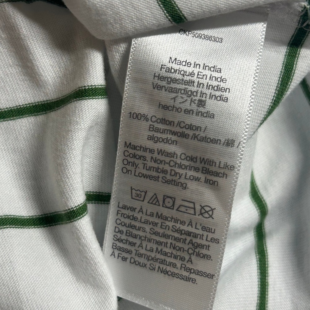 Madewell Women's Green Stripe Boxy Crop Tee Allday Jersey Cotton M Medium New - Picture 9 of 9